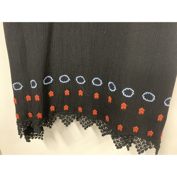 Honey belle Embroidered Black Mini‎ Dress Boho Style Size Small - Picture 4 of 11